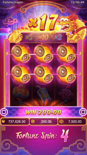 Fortune Dragon — Fortune Spin avec trois multiplicateurs combinés en un total de ×17