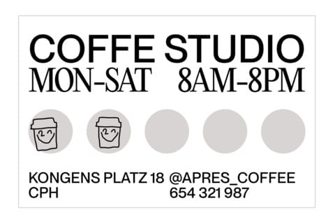 A physical card design for a Coffe Studio.