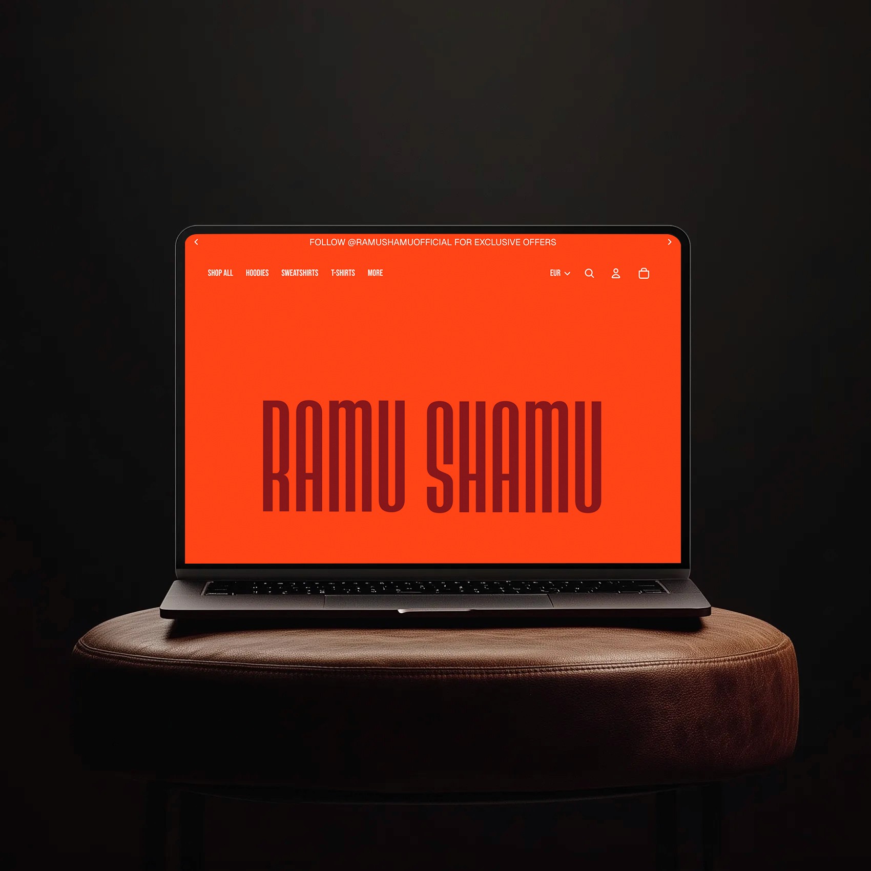 A laptop with Ramu Shamu website on it.