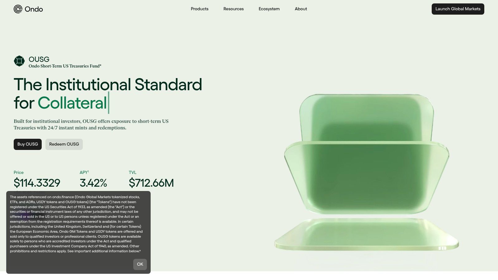 Ondo Finance — OUSG (tokenized U.S. Treasuries)