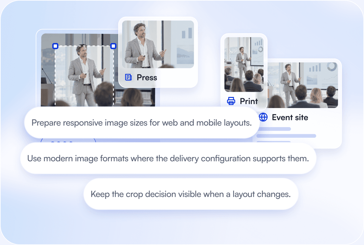 Illustration: One image, different layouts, a subject that stays in view.