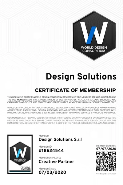 World Design Consortium (WDC) certificate of membership, Creative Partner since 2020