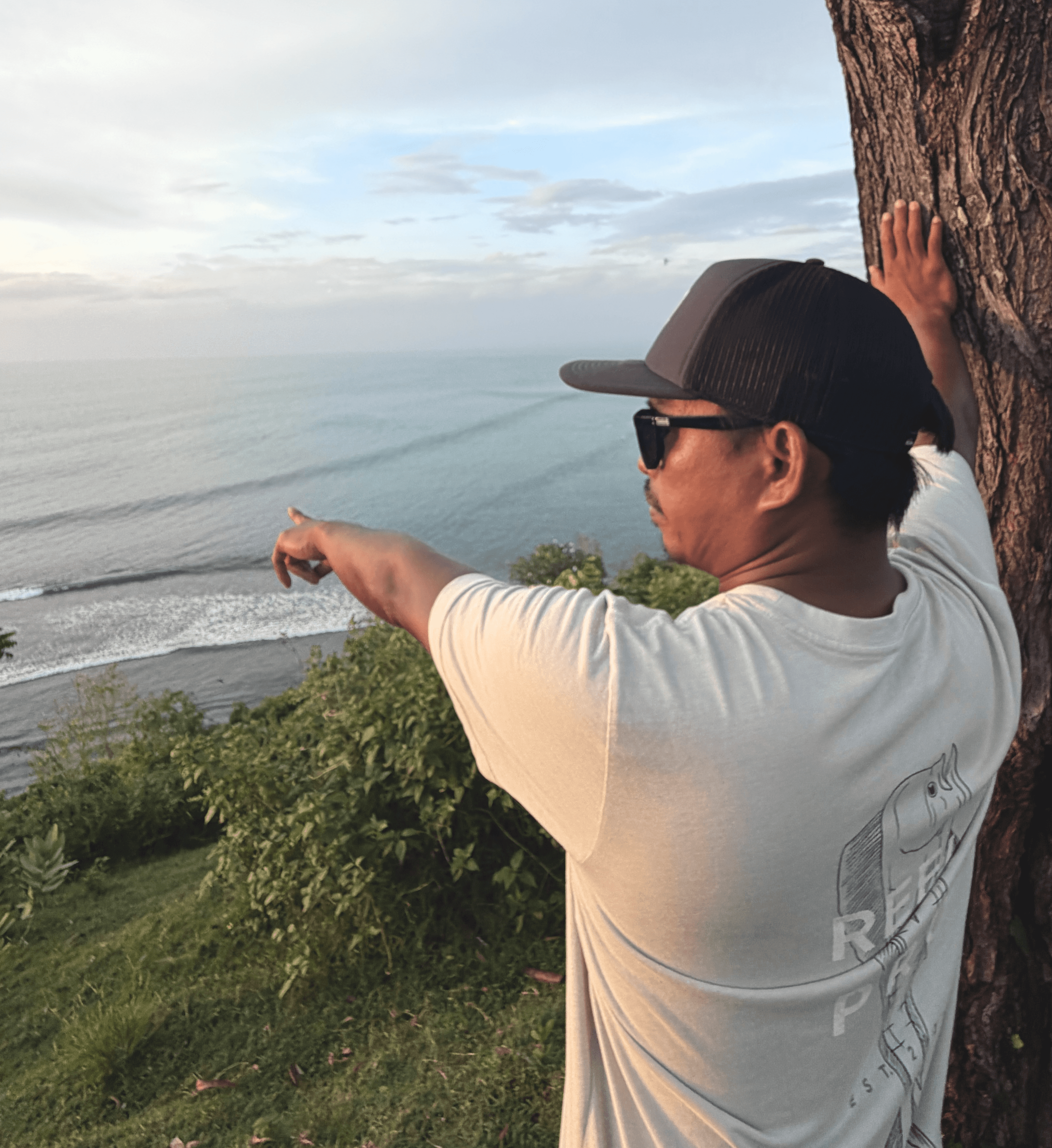 A man with surfboard