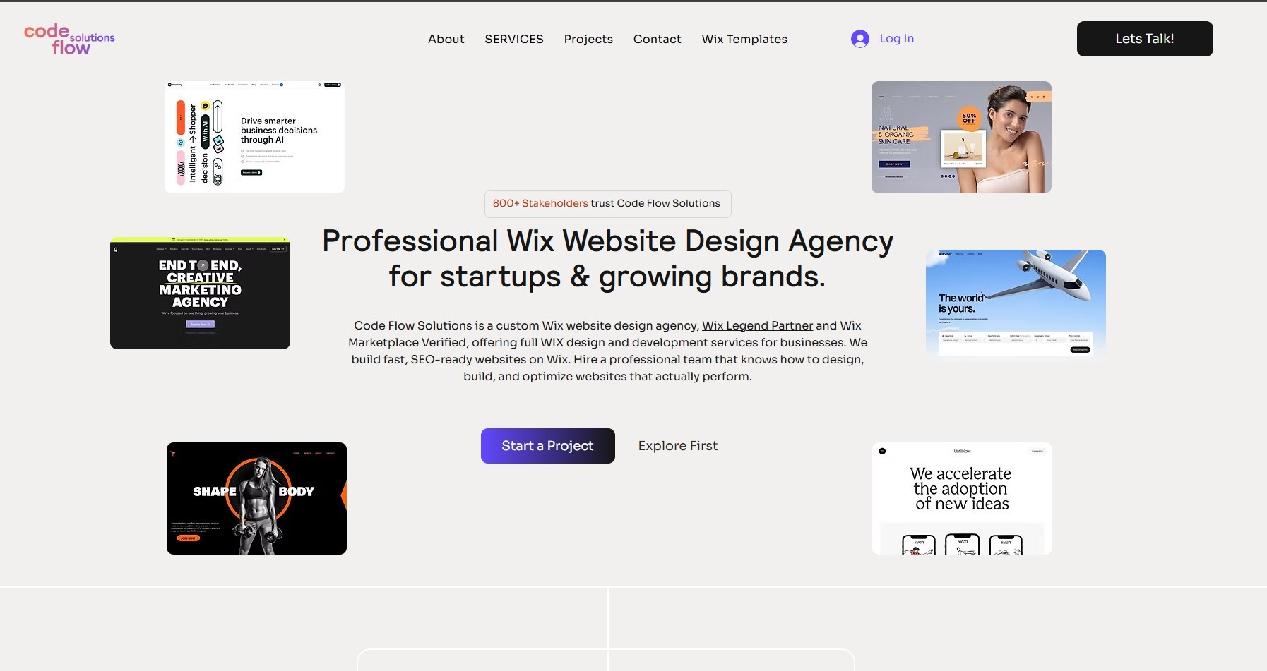code flow solutions Professional Wix Website Design Agency