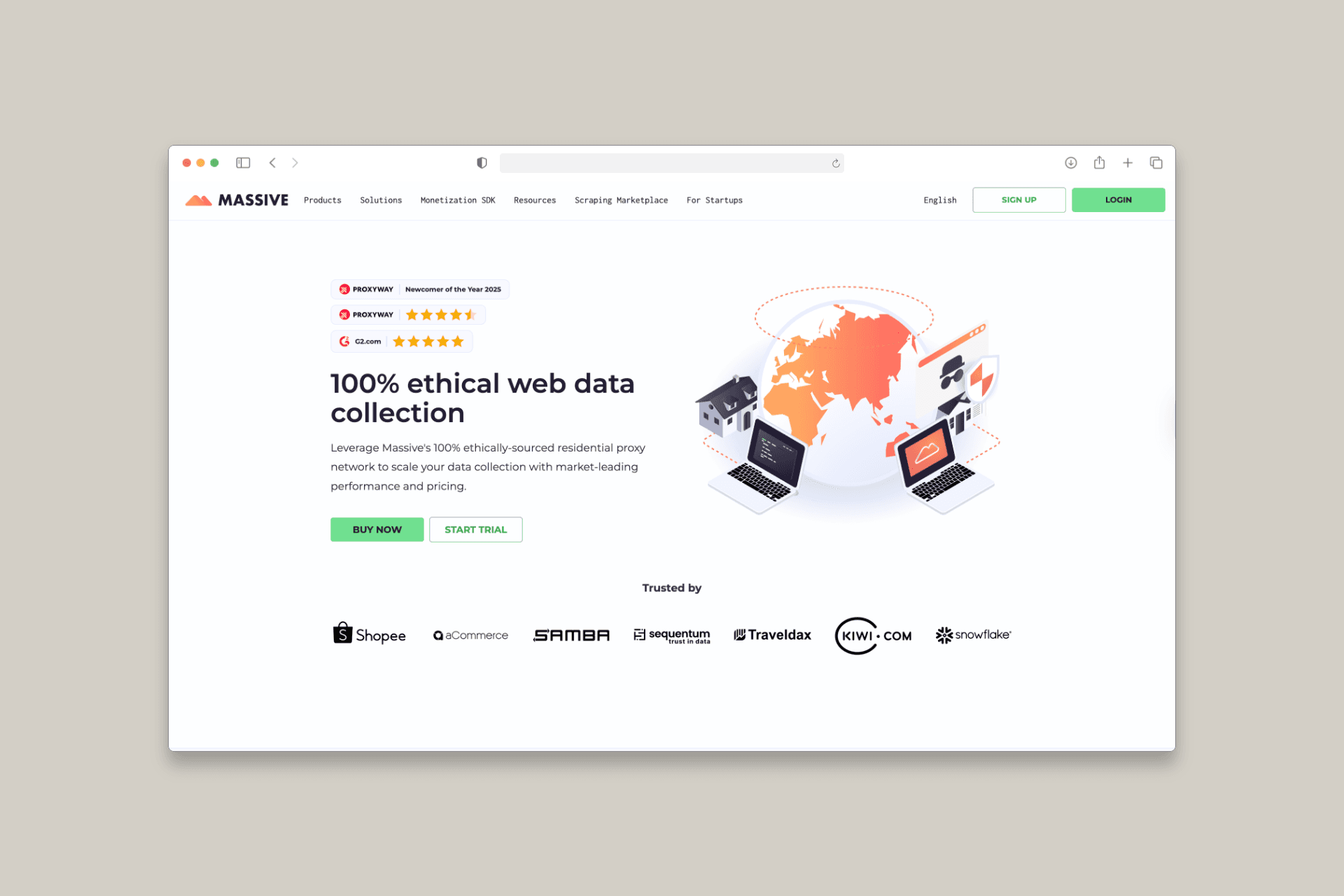 Massive homepage mockup