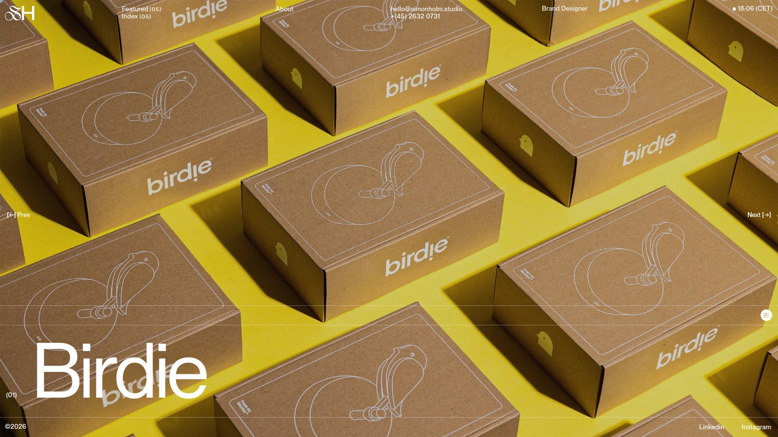 Homepage of Brand Designer Simon Holm