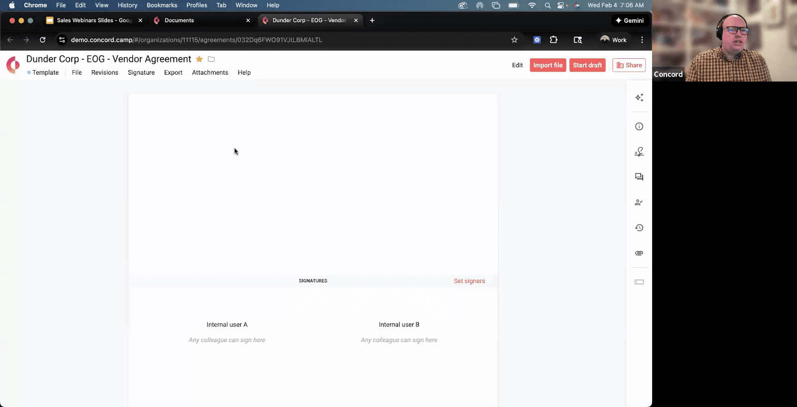 Template creation in Concord