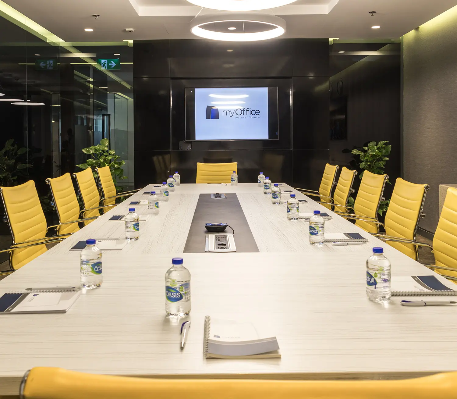 Modern business center reception lounge