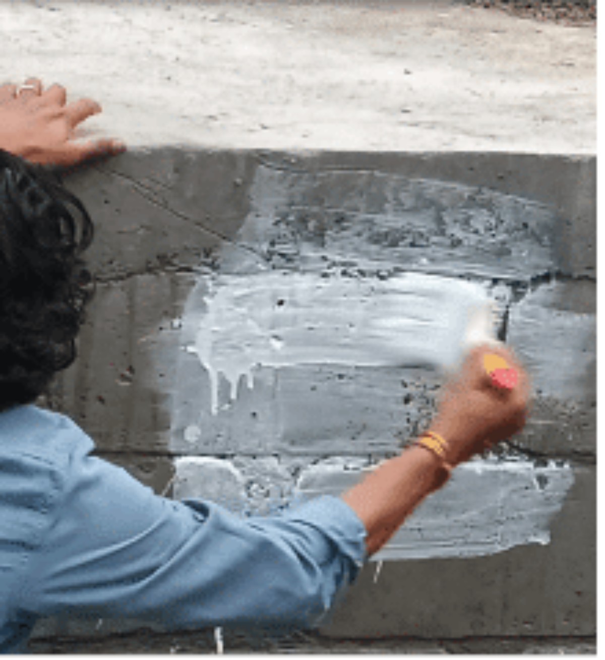 Lime wash on bricks