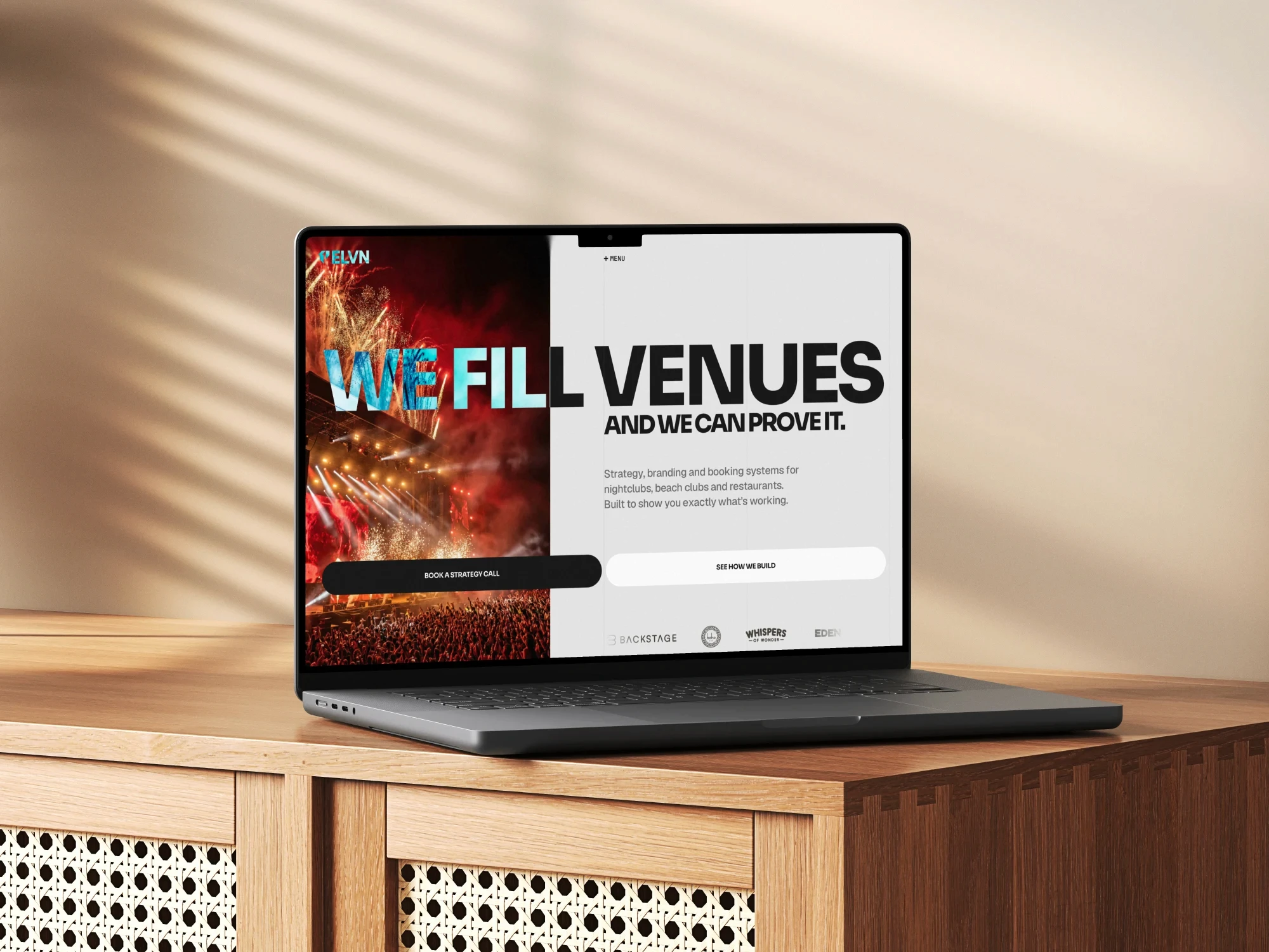 ELVN — secondary project view showing the website design and interface.