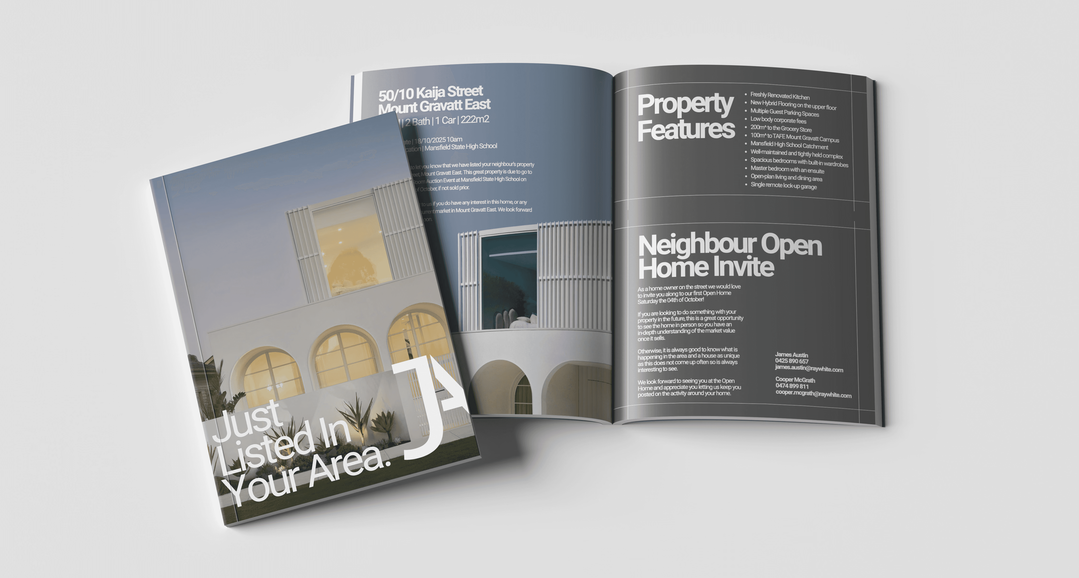     James Austin property marketing brochure featuring the refreshed real estate brand identity