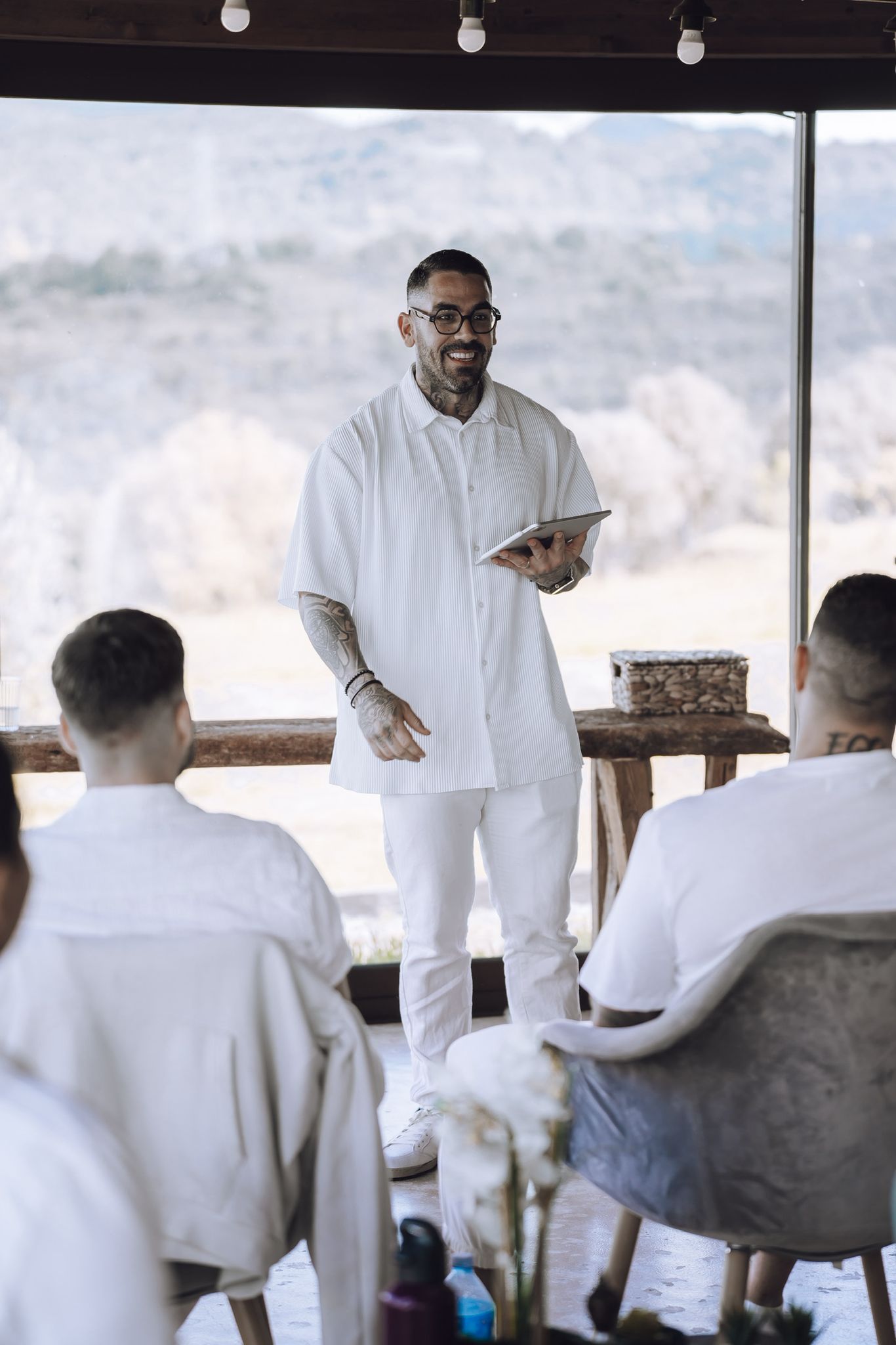 Athlete winning a race