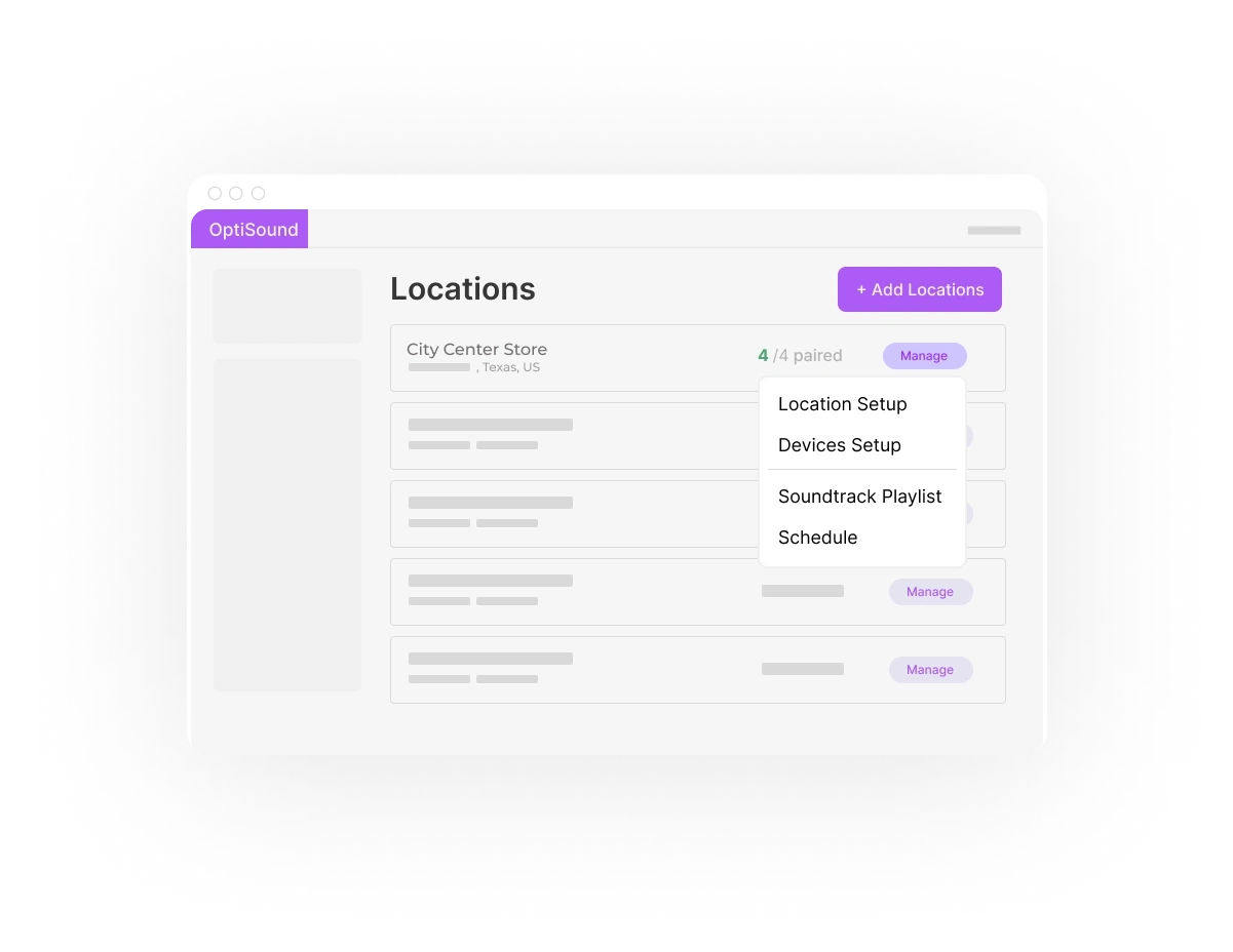 Interface displaying a list with options on the left and a highlighted section on the right in a sleek design.