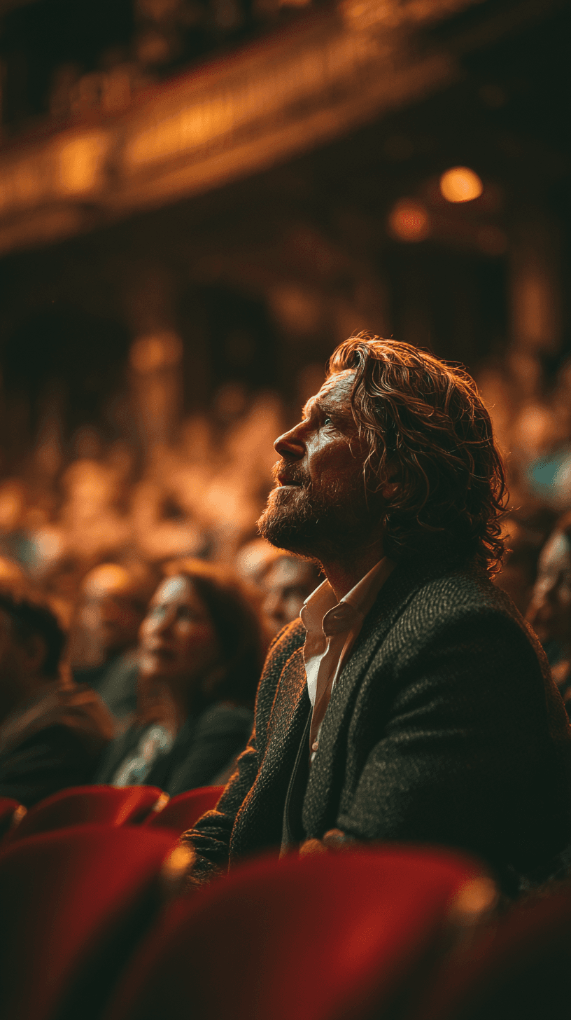 audience member listening to a performance coach on stage speaking
