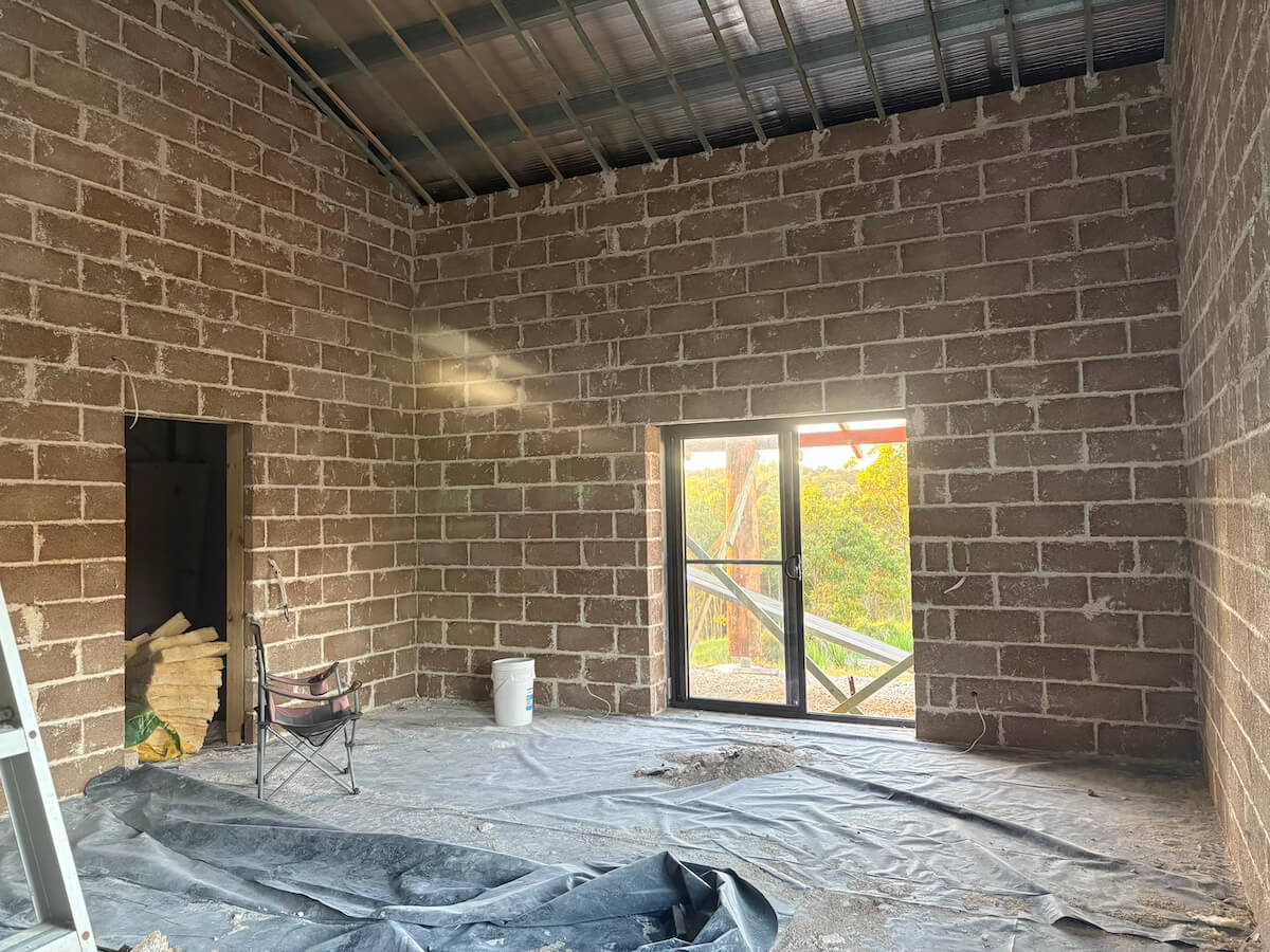 Hempcrete blocks image in shed