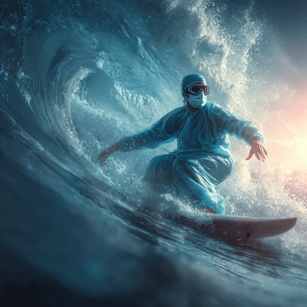 A man surfing