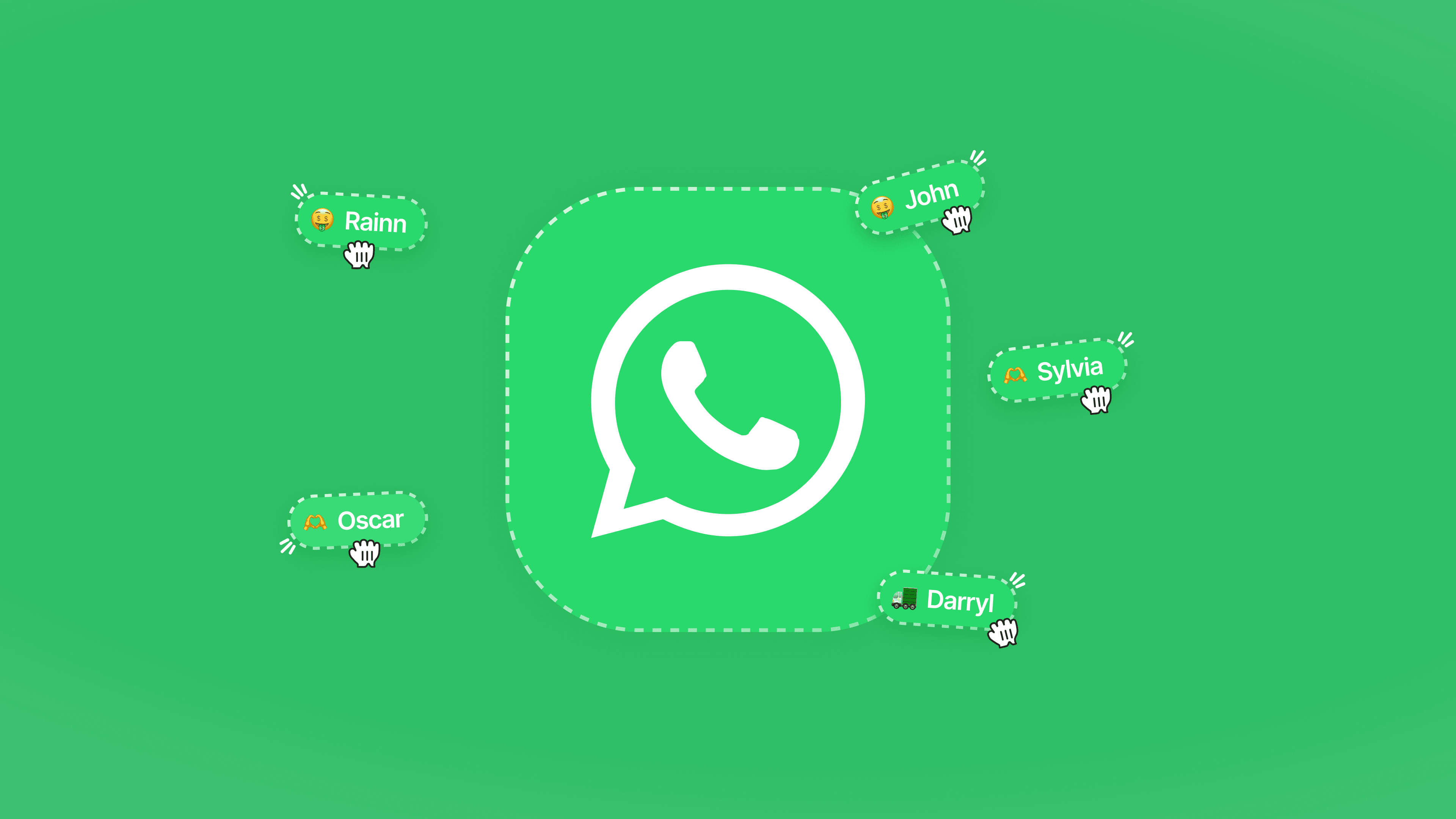 WhatsApp Business setup for multiple users in 2025, shown with logo and user icons.