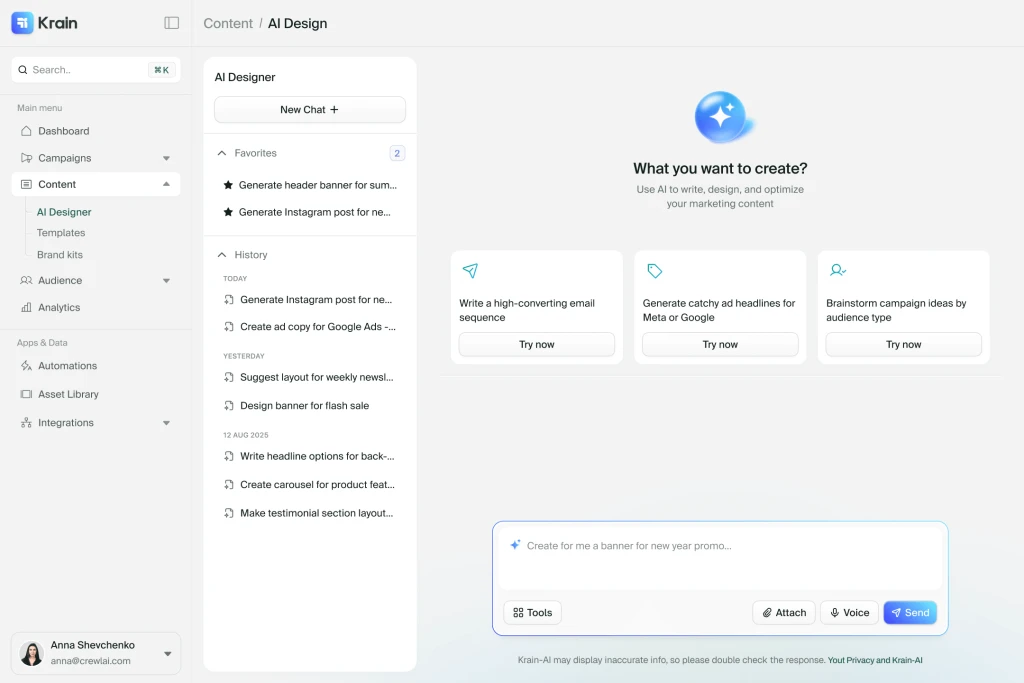 Krain dashboard — bob lejeune