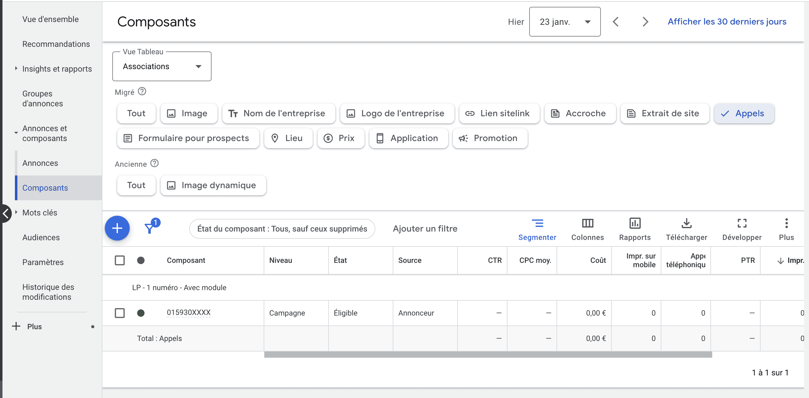 Modification extension Google Ads