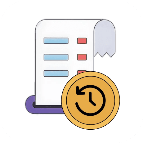 Illustration of bill with time