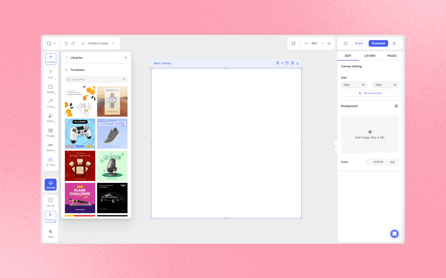 how to make design in glorifyapp