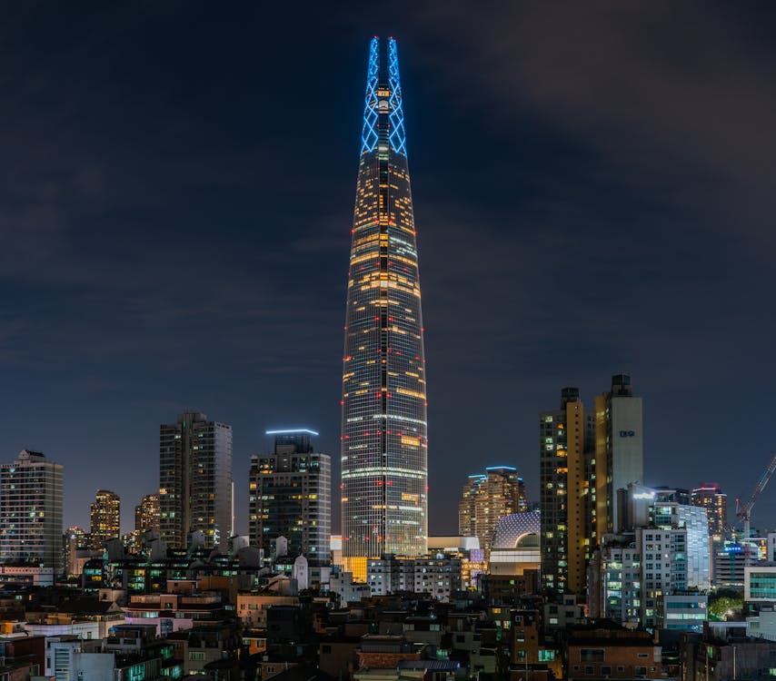 Birdview of Seoul's Lottie Tower, South Korea