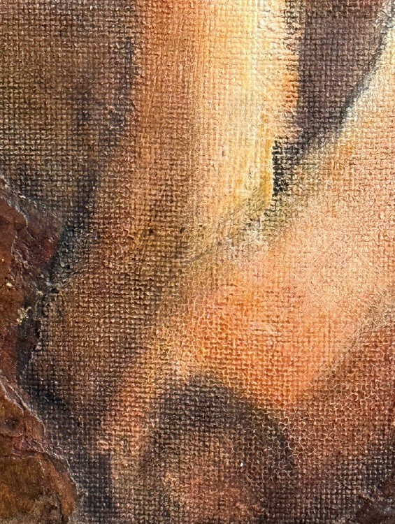 Earth Mother Pensive, 2019.  Pastel, mixed media on hardboard. by Barbara Walker.