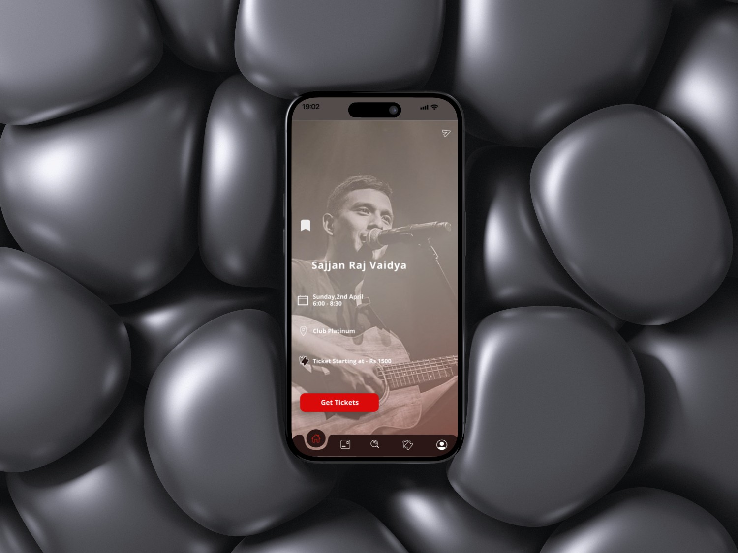 a cell phone on a marbels