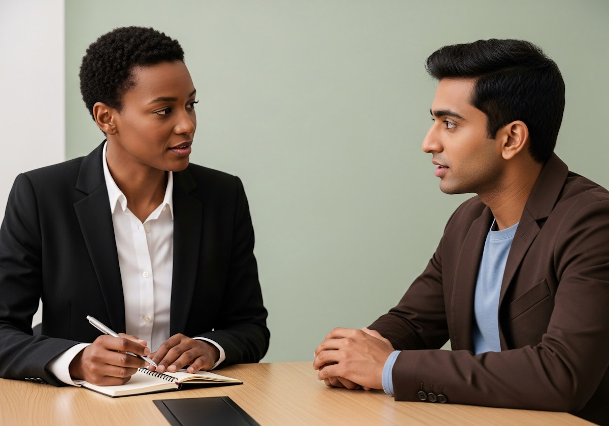 Two people in meeting