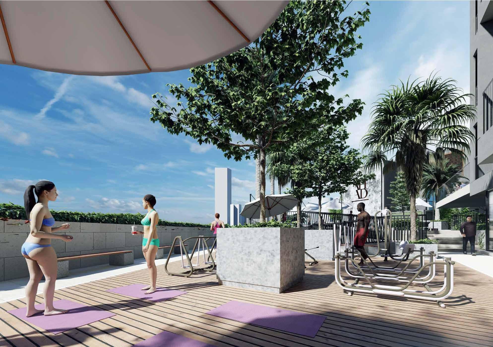 Outdoor yoga and wellness deck at Ahad Residences, perfect for an active and healthy lifestyle.