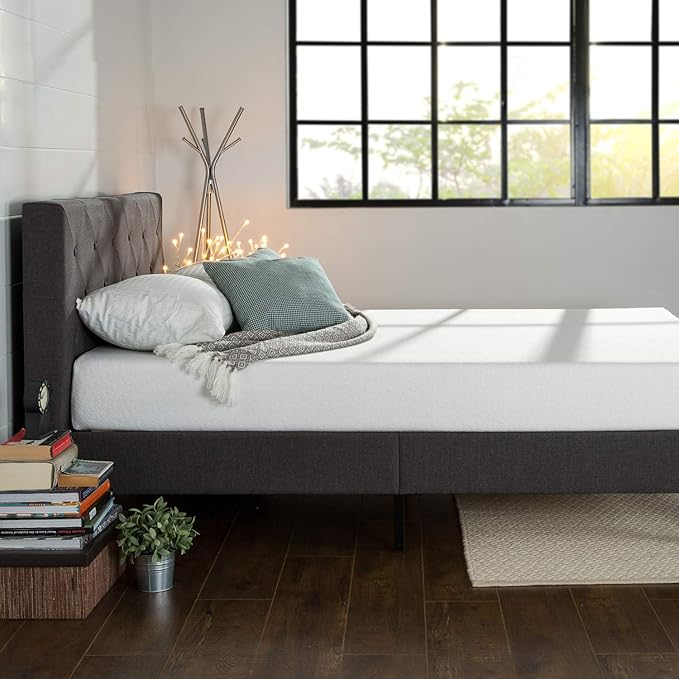 Upgrade your home or office with the zinus upholstered platform bed, built for style and functionality.