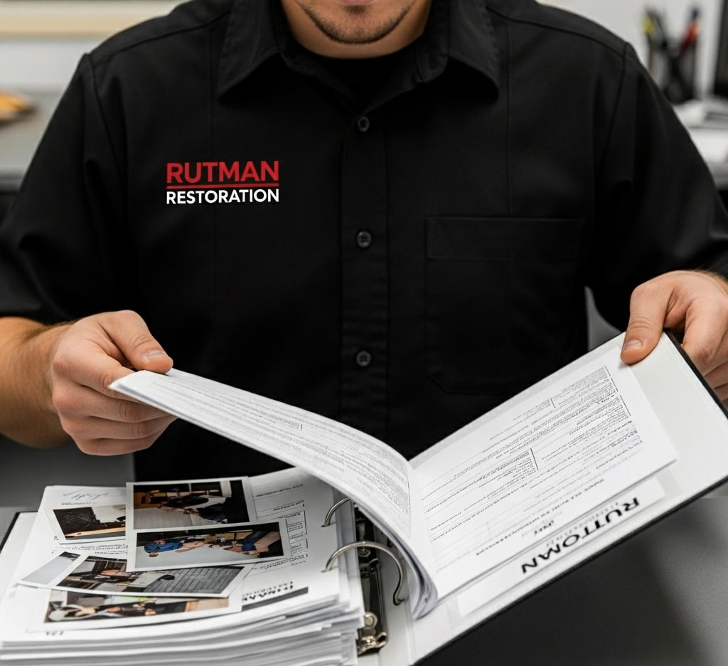 Insurance claim documentation prepared for property damage restoration