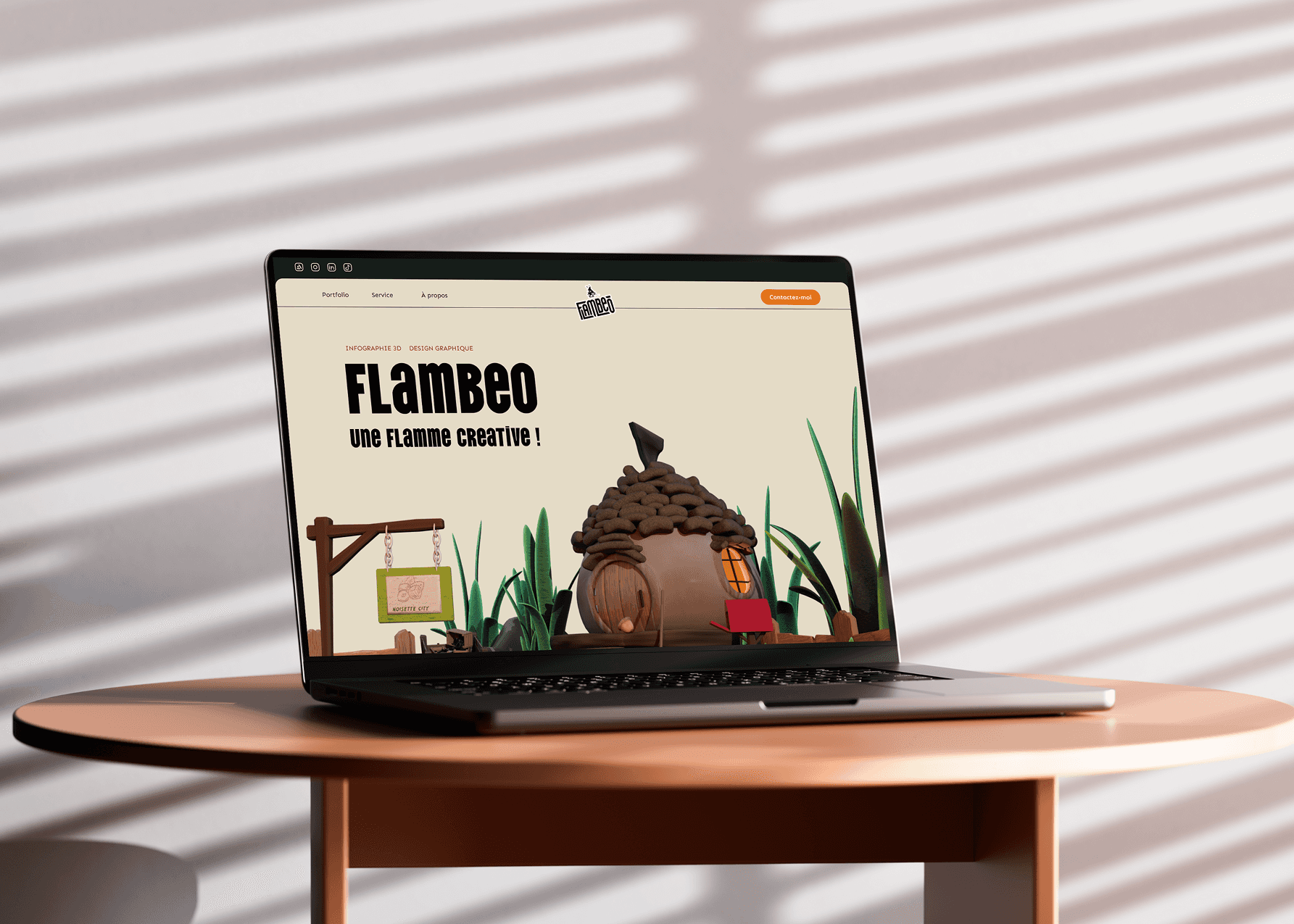 Site vitrine Flambeo 3D — création site web artiste freelance par Mélanie Depré, UX/UI designer