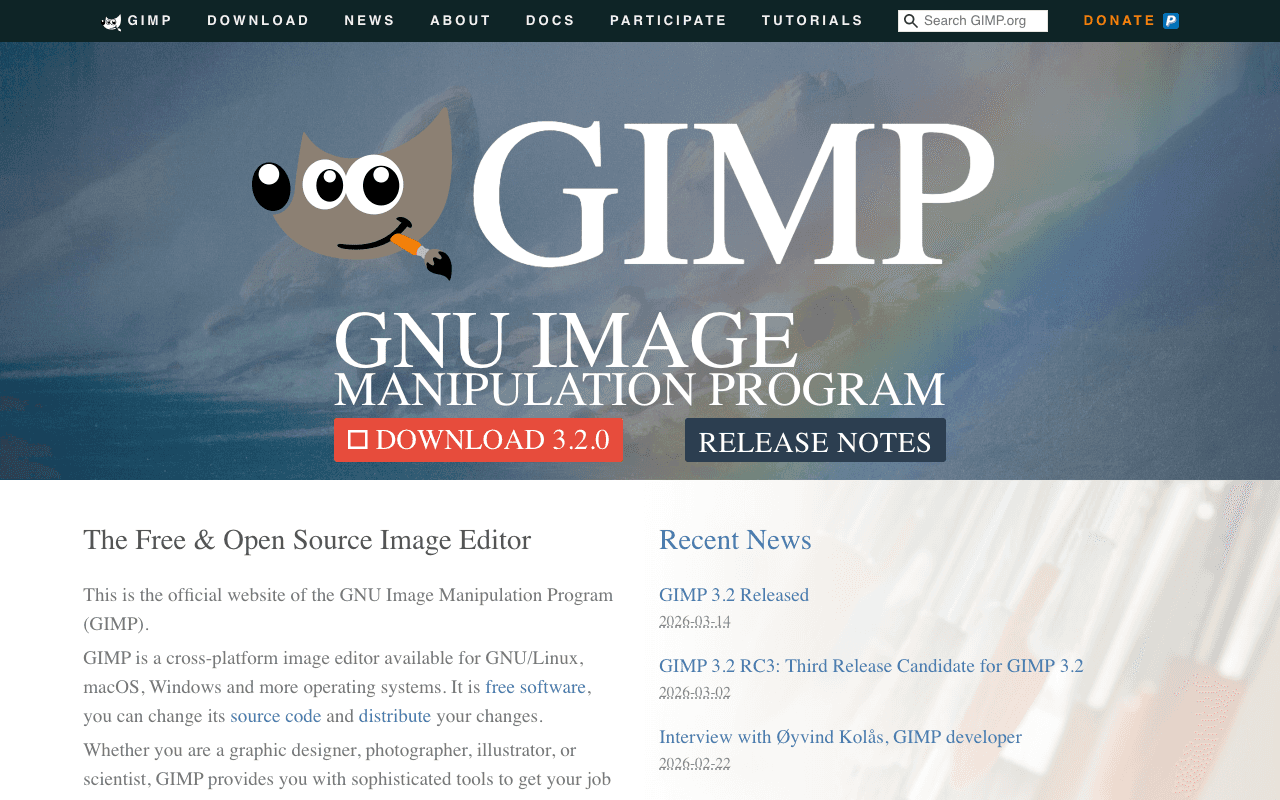 GIMP екранна снимка