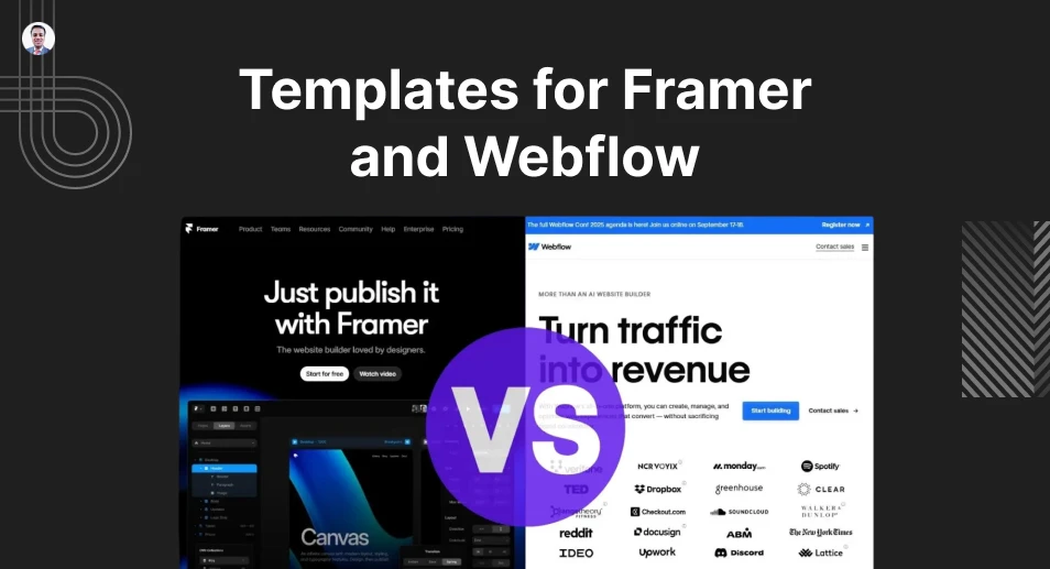 Templates for Framer and Webflow
