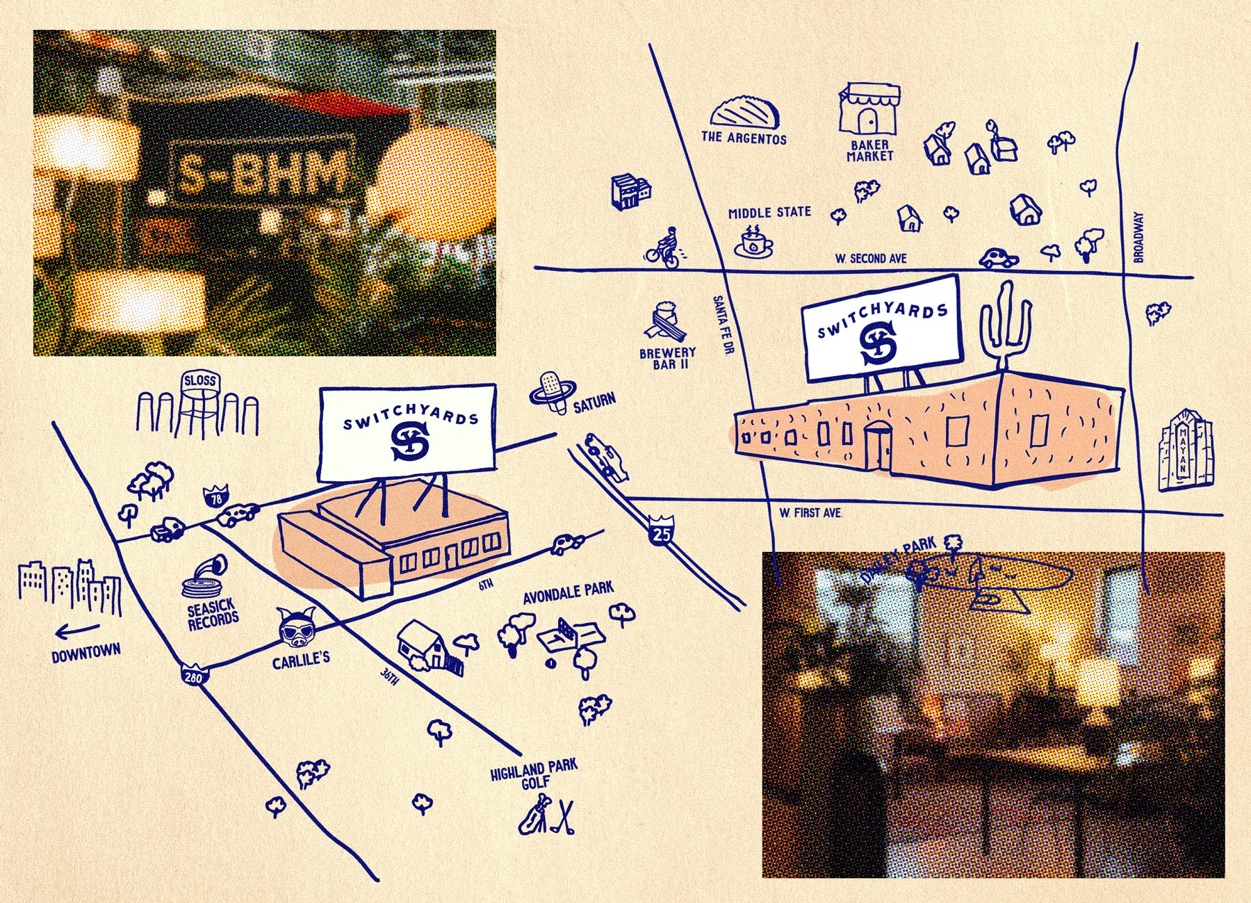 Maps and images of Birminghamd and Denver Clubs