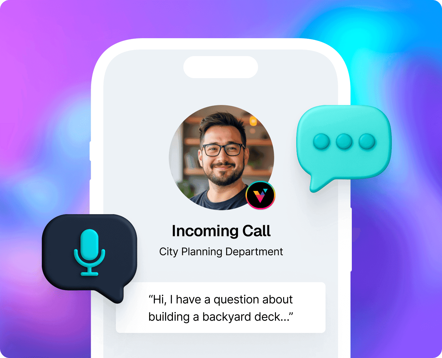 Smartphone screen showing incoming call