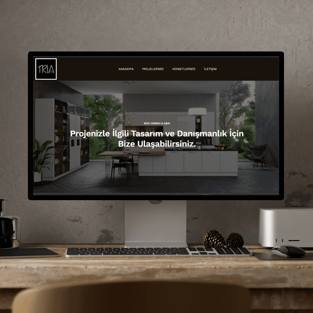 Homepage design for Tria Design corporate website