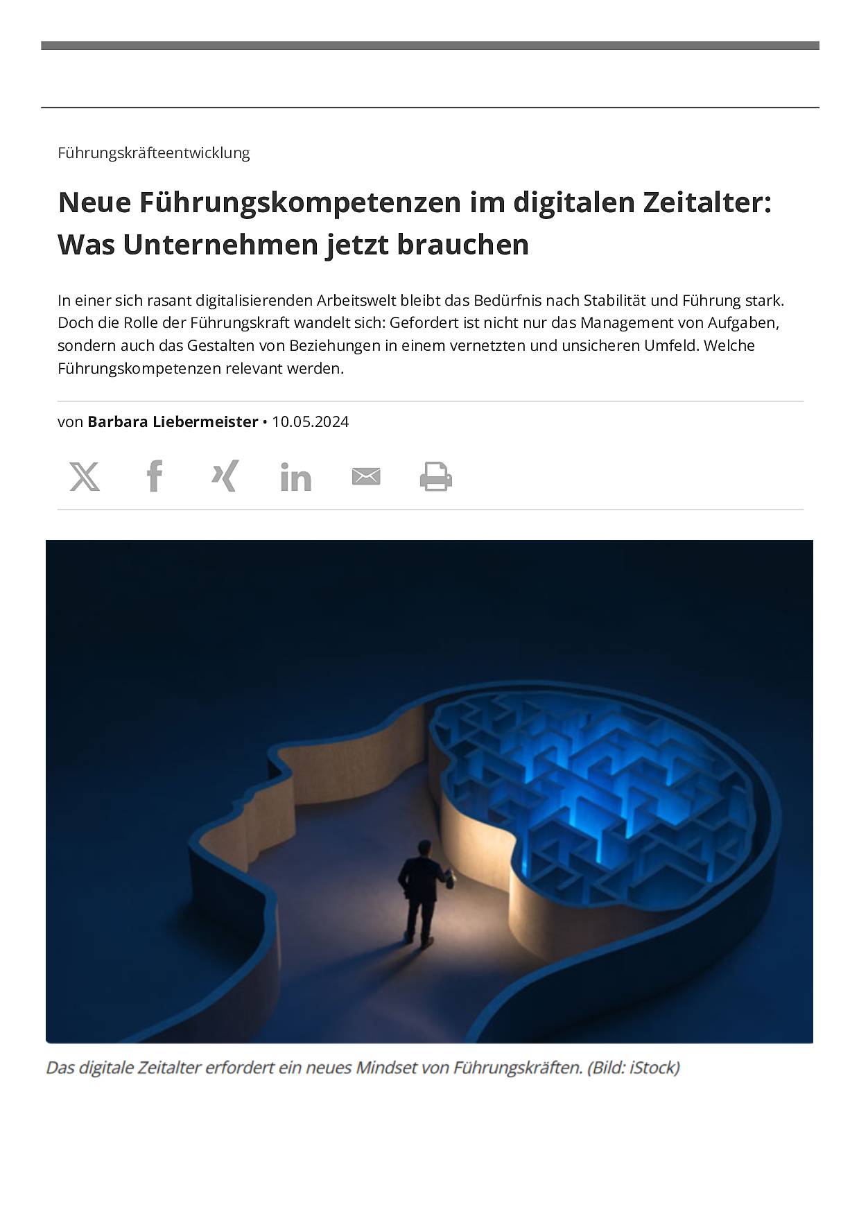 Titelbild des Onlineartikels von Barbara Liebermeister aus hrtoday.ch