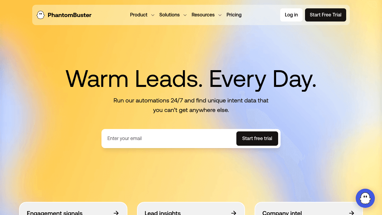 Screenshot of https://www.phantombuster.com/