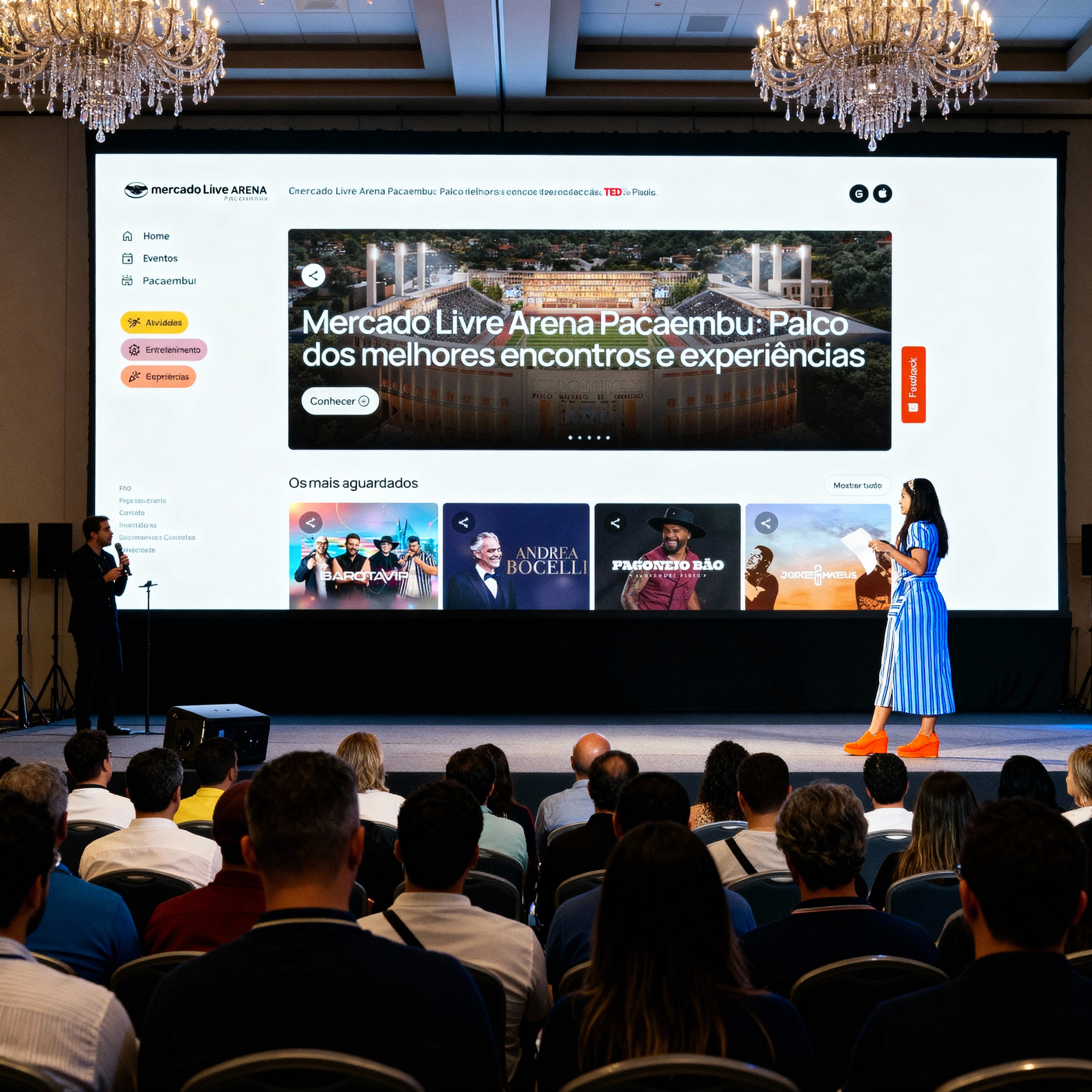 Apresentação do site do Pacaembu em uma conferência