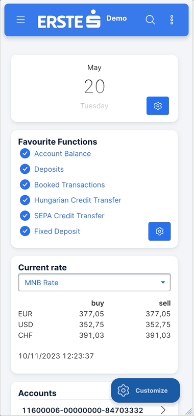 Animated Electra Mobile App user interface