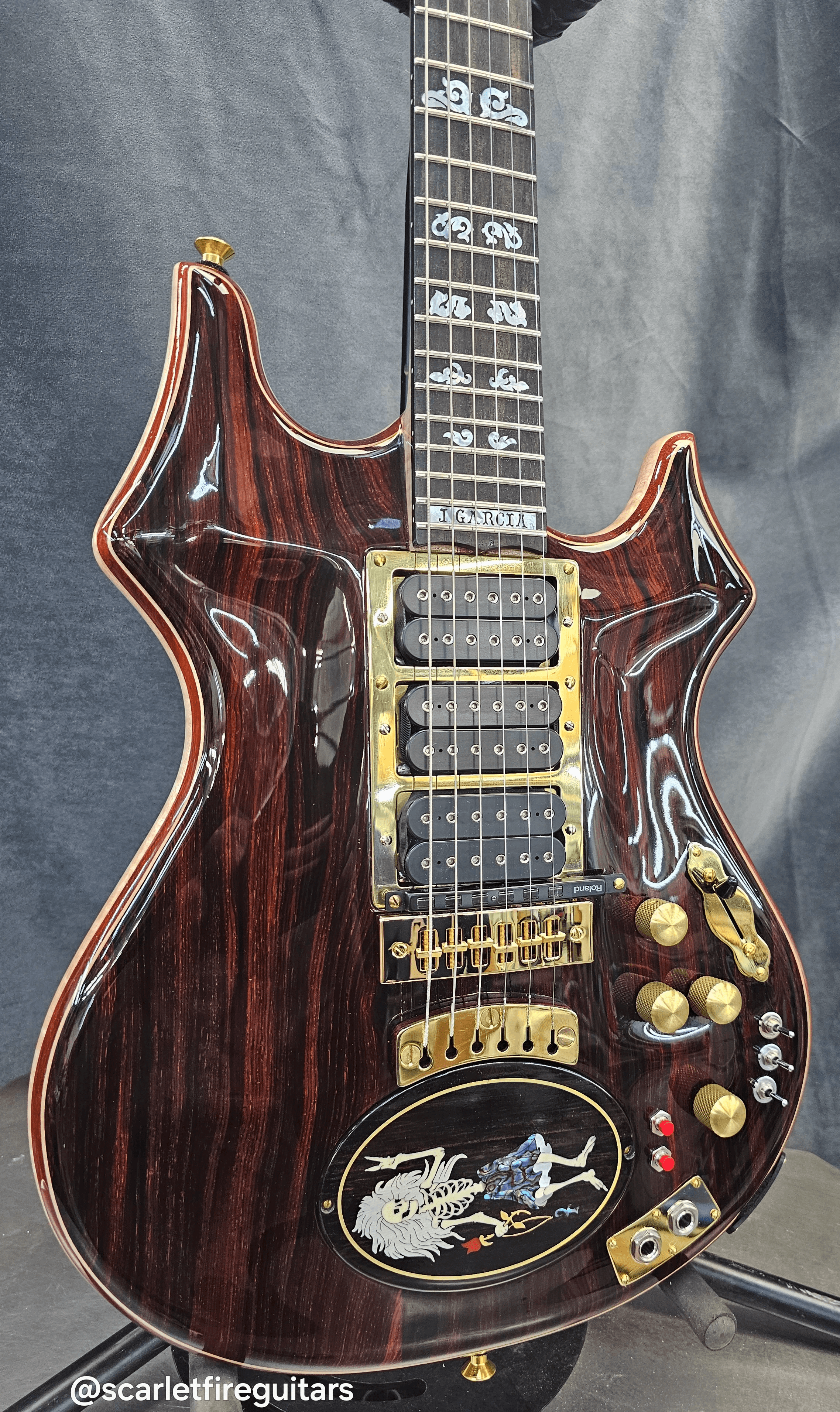 Jerry Garcia Rosebud Replica Guitar front horns