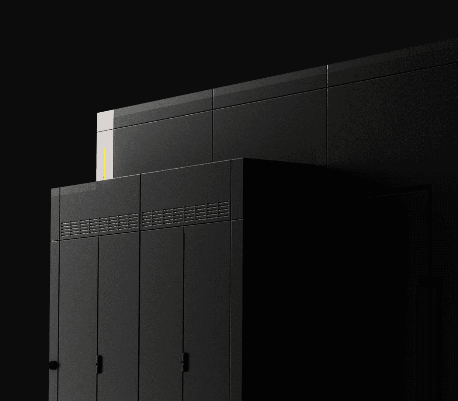 OMNIA measuring cell front view, industrial X-ray system for precision quality control in automotive manufacturing.