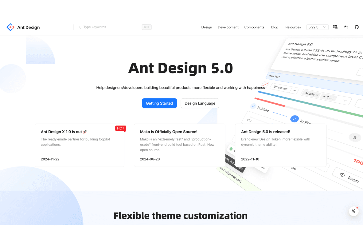 Ant design react UI library