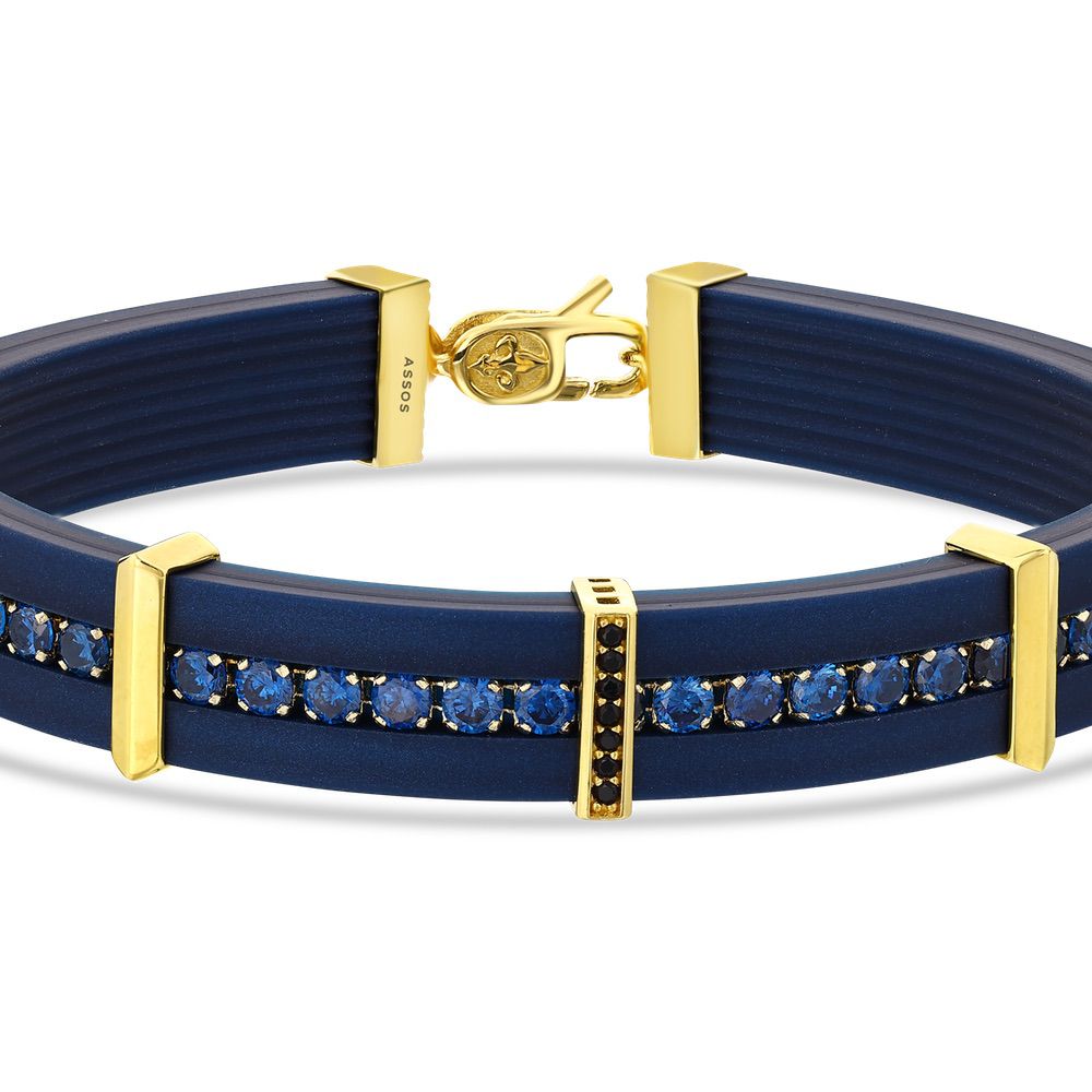 Assos Pırlanta 14 Ayar Altın Şık Tasarım Modern Erkek Bileklik