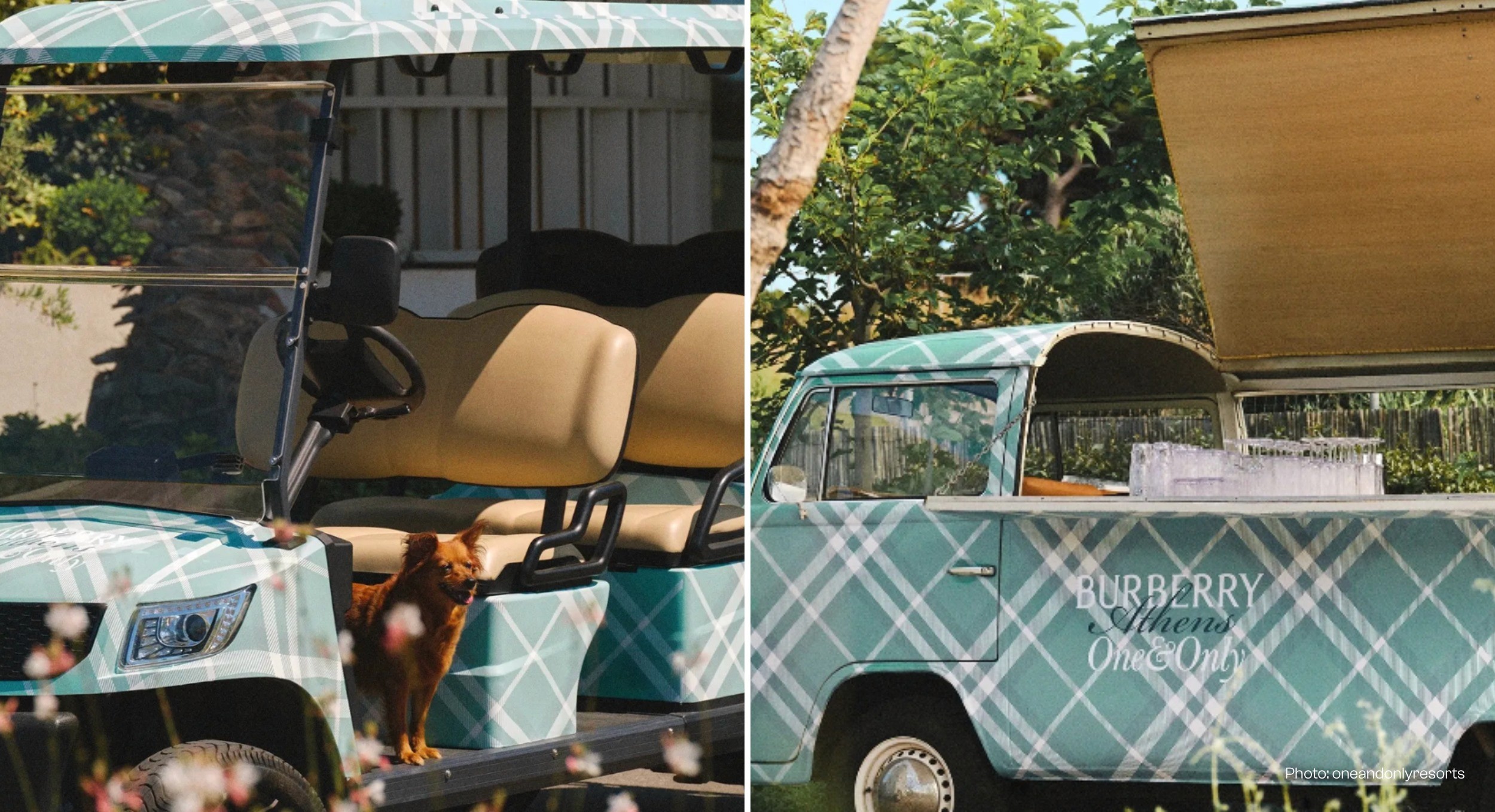 branded golf buggy and drinks cart