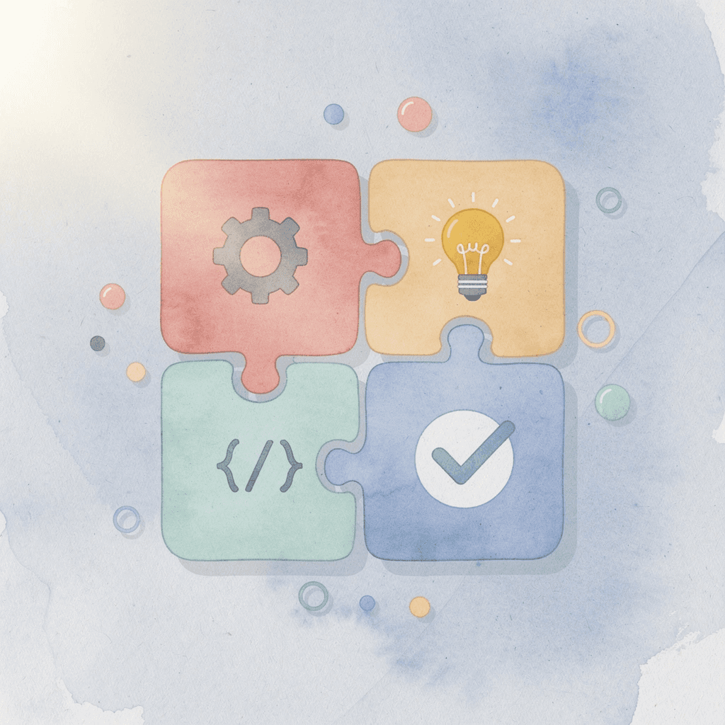 Puzzle pieces fitting together representing remote team connection through custom swag