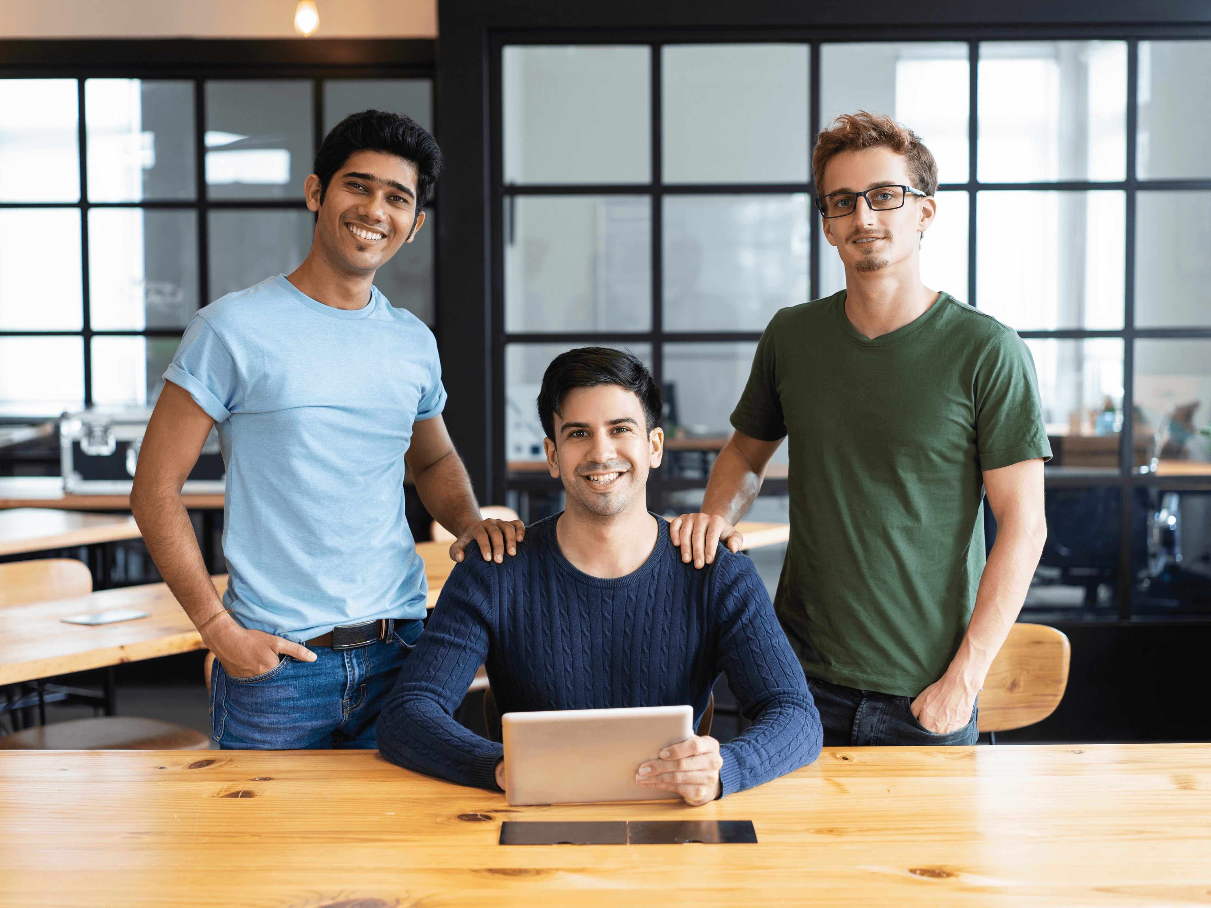 group of people in desk
