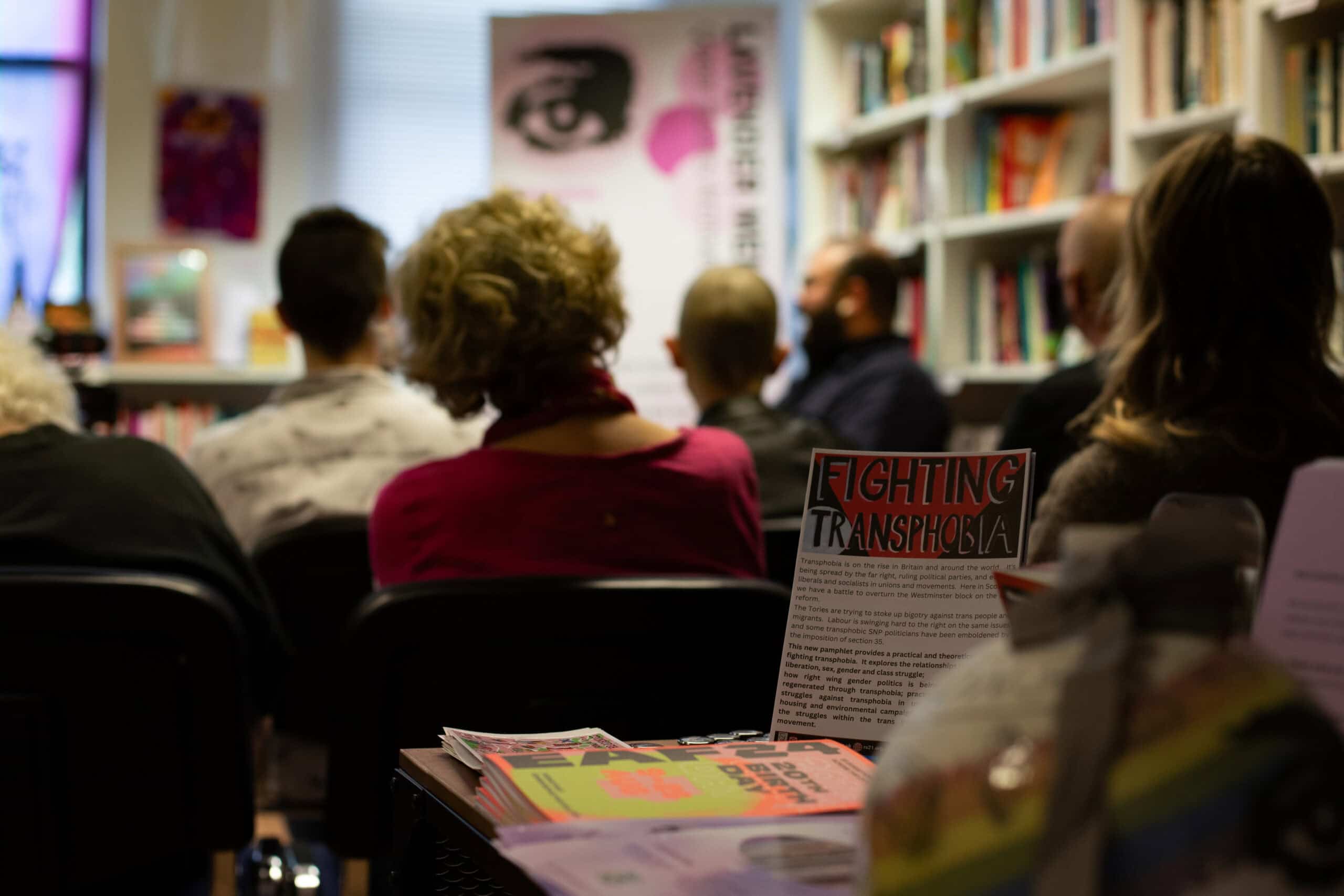 A talk at Lavender Menace Queer Books Archive in Edinburgh. Credit: JLF Photography